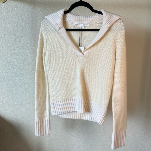 Veronica Beard Brogan Knit Wool Cashmere Polo Sweater - Picture 6 of 11